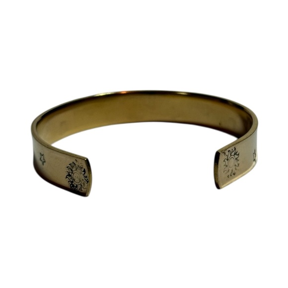 Handmade gold boho celestial adjustable hypoallergenic cuff Bracelet - Picture 2 of 7